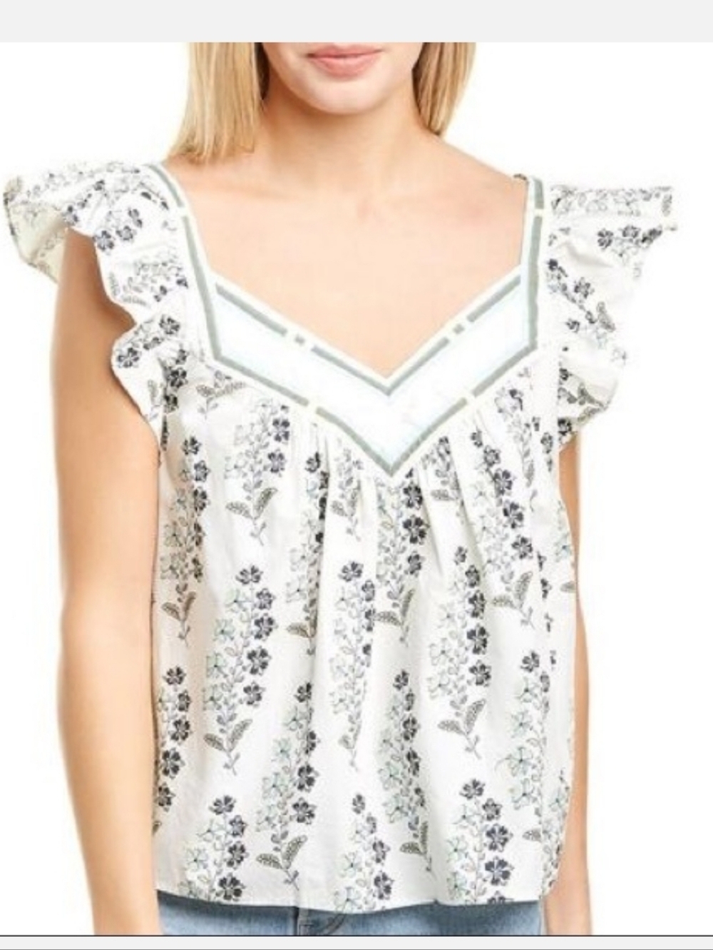 Rebecca Taylor La Vie X Anthropologie Larkspur Flutter Top